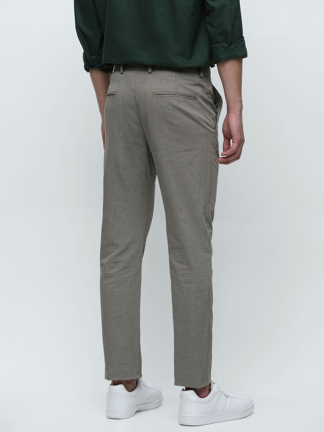 Micro-houndstooth wool-blend slim-fit pants - Men | Mango Man USA