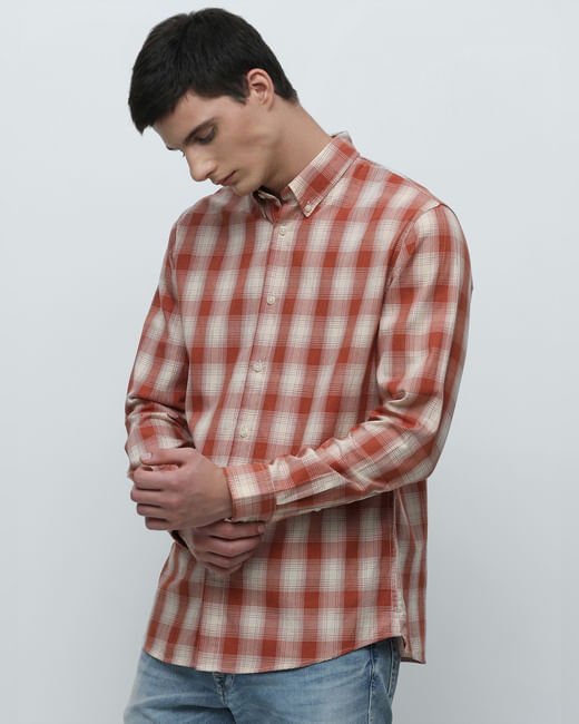 Red Check Button-Down Shirt