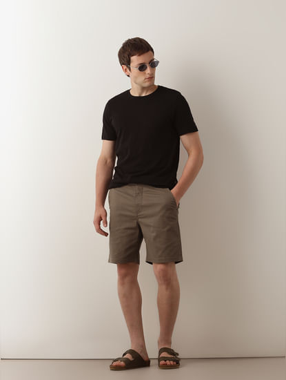 Olive Mid Rise Chino Shorts