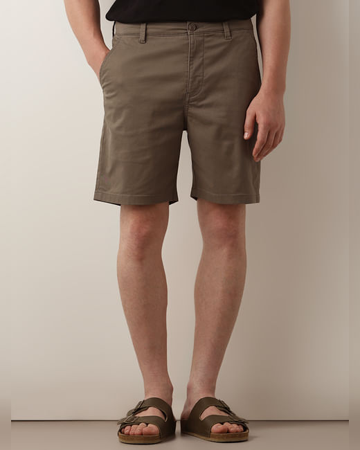 Olive Mid Rise Chino Shorts