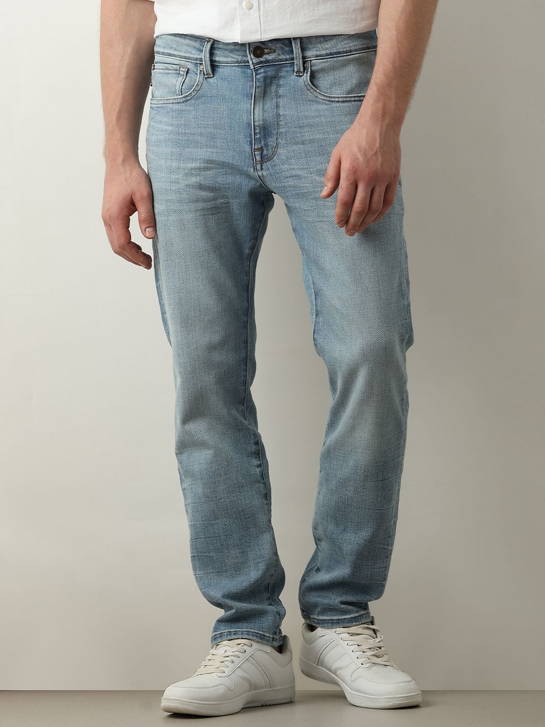 Buy Light Blue Mid Rise Scott Straight Fit Jeans for Men at SELECTED HOMME