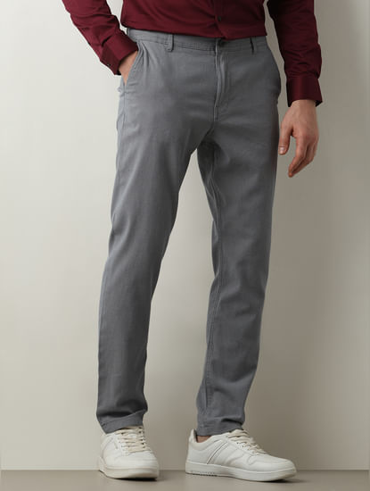 Selected Homme cropped smart pants in light gray