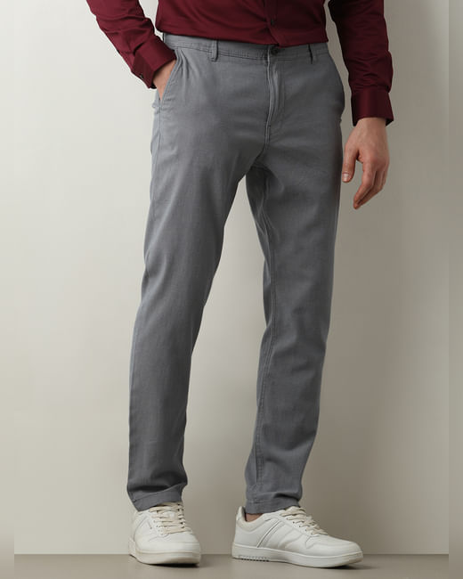 Blue Mid Rise Slim Fit Chinos