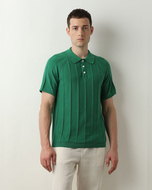 Green Organic Cotton Polo T-shirt