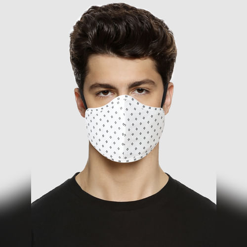 

White Floral Print N95 Mask with 3 Changeable PM2.5 Filter