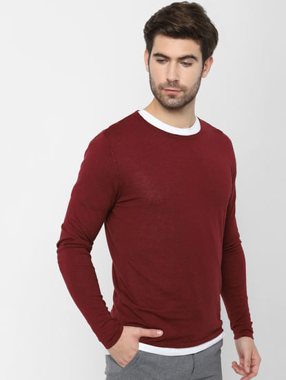 Red Organic Cotton Pullover 