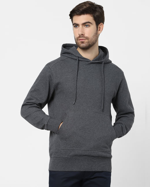 Grey Organic Cotton Hooded Sweatshirt