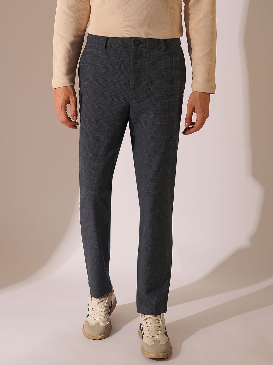 Buy Dark Blue Viscose Blend Tailored Trousers Online at SELECTED Homme. 114899301