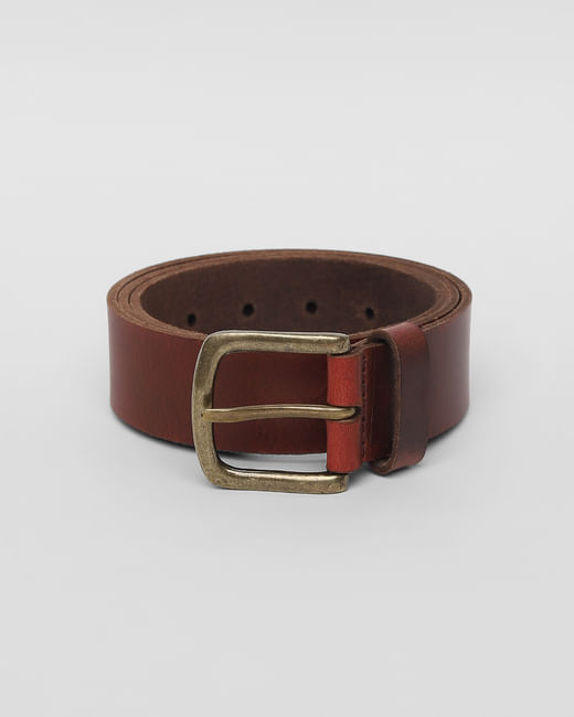 Rust Brown Leather Belt