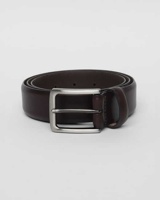 Dark Brown Leather Formal Belt