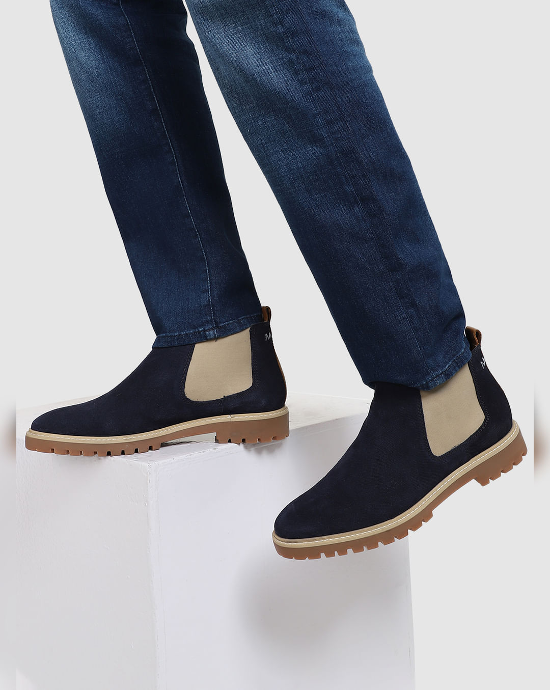 onsdag nødvendig Ritual Buy Navy Blue Colourblocked Chelsea Boots for Men Online at SELECTED HOMME  |222901402