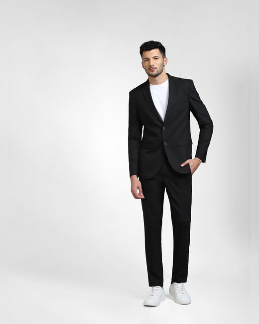 Black Double Button Suit-Set Blazer