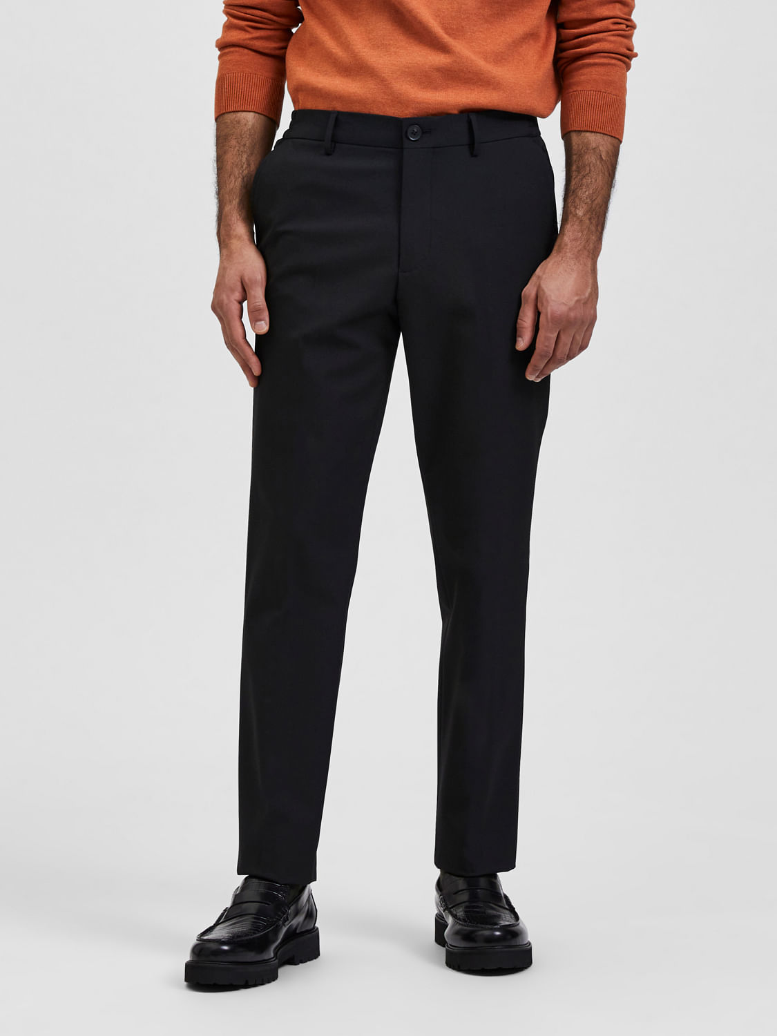 Buy BLACK SOLID HIGHRISE TAILORED TROUSERS for Women Online in India