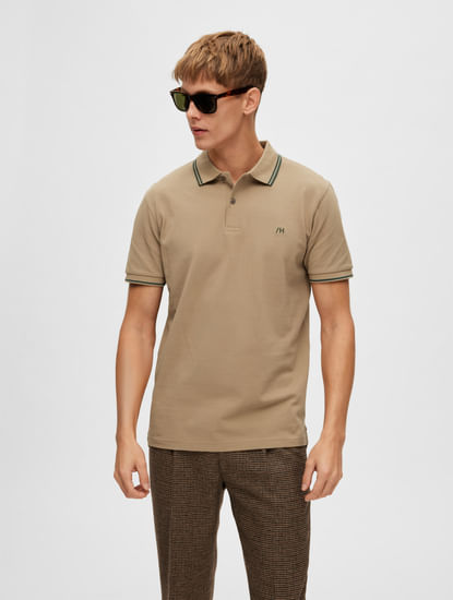 Brown Organic Cotton Polo T-shirt