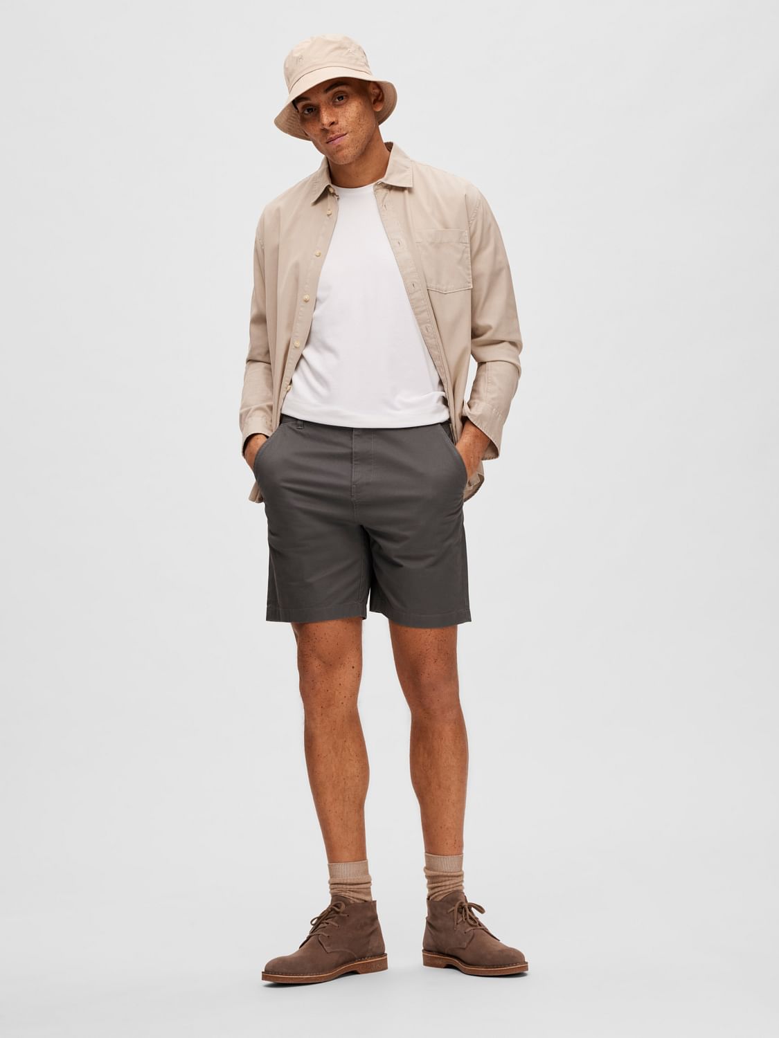 Chino shorts with on sale sneakers