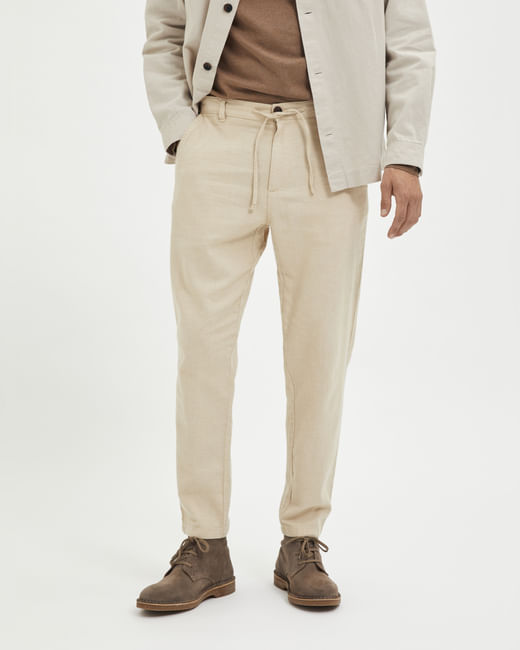 Brown Mid RISE Linen Pants