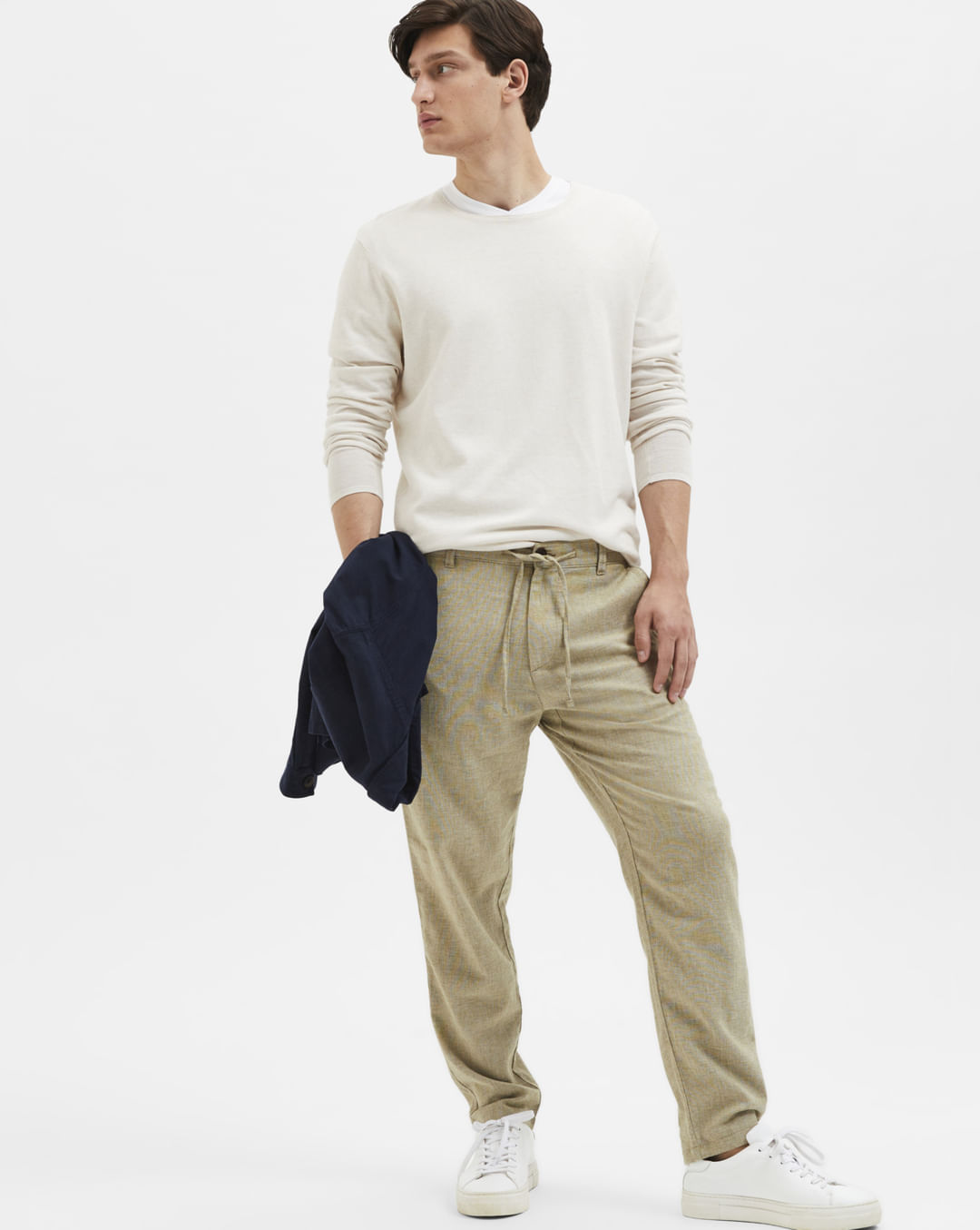 Buy Light Green Mid Rise Linen Pants for Men Online at Selected Homme ...