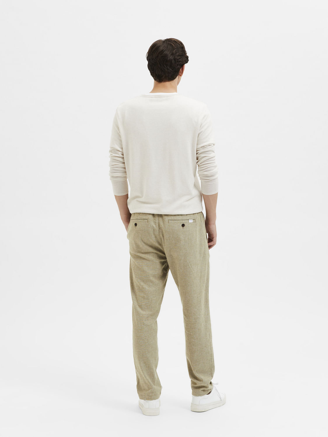 Buy BASICS Green Plain Cotton Stretch Tapered Fit Mens Trousers | Shoppers  Stop
