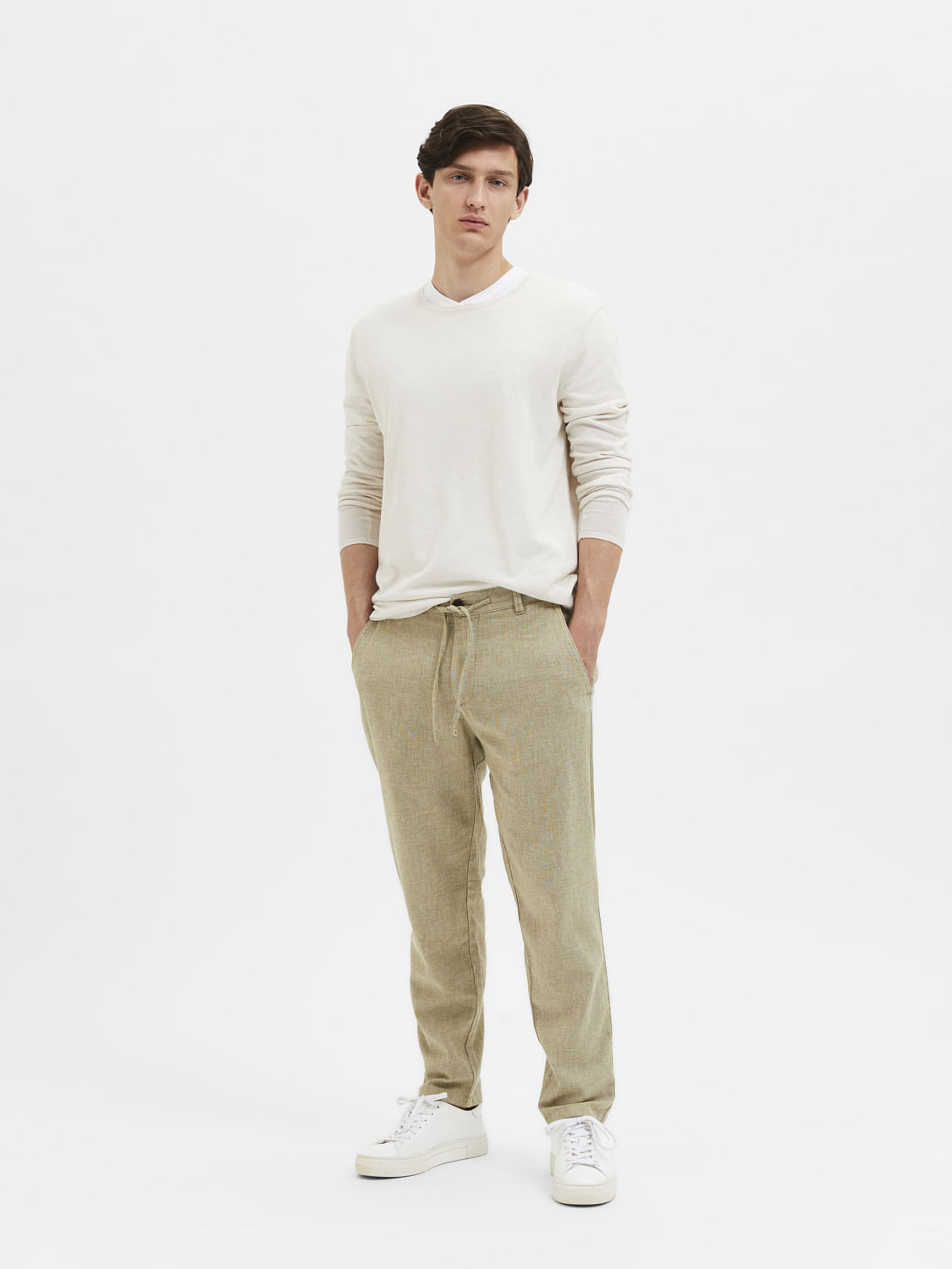Buy Mens Linen Casual Wear Regular Fit PantsCottonworld