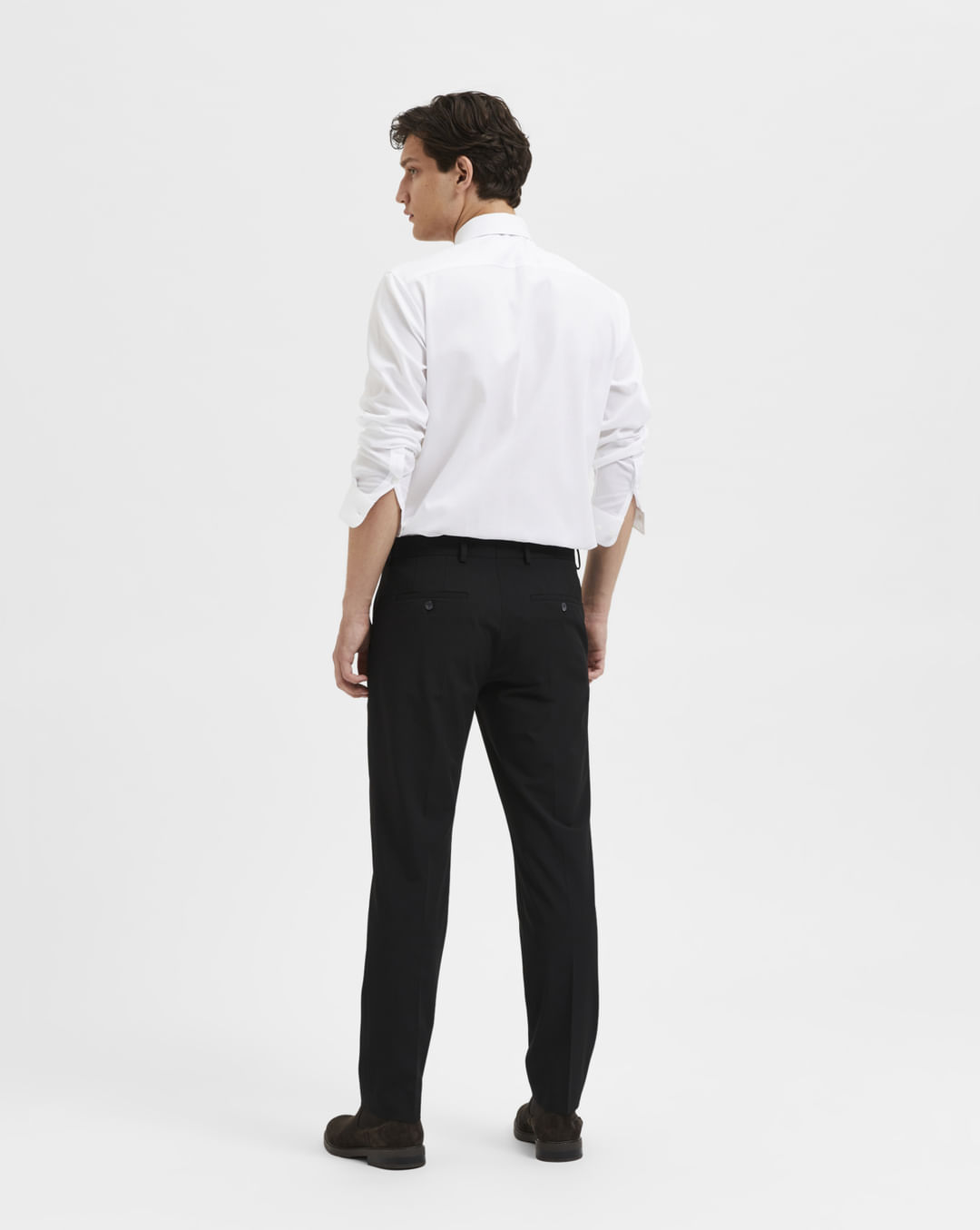 Buy Black Mid Rise Suit-Set Trousers for Men Online at Selected Homme ...