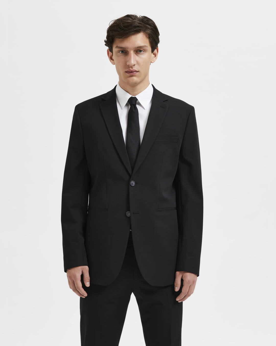 Black Slim Fit Suit-Set Blazer|258005901