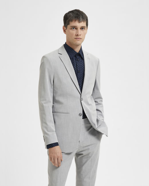 Buy Grey Double Button Suit-Set Blazer for Men Online at Selected Homme ...