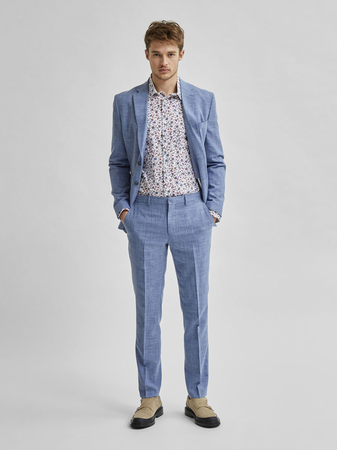 Ted Baker | Men's Blue Panama Slim Trouser | Suit Direct