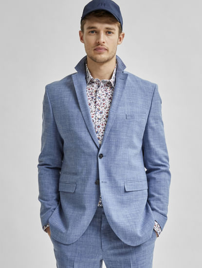 Light Blue Slim Fit Suit Blazer