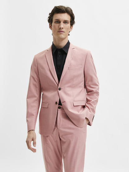 Light Pink Slim Fit Suit Blazer