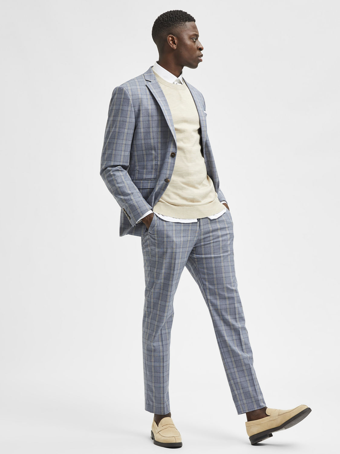Buy online Grey Checkered Formal Trouser from Bottom Wear for Men by  Solemio for 859 at 49 off  2023 Limeroadcom