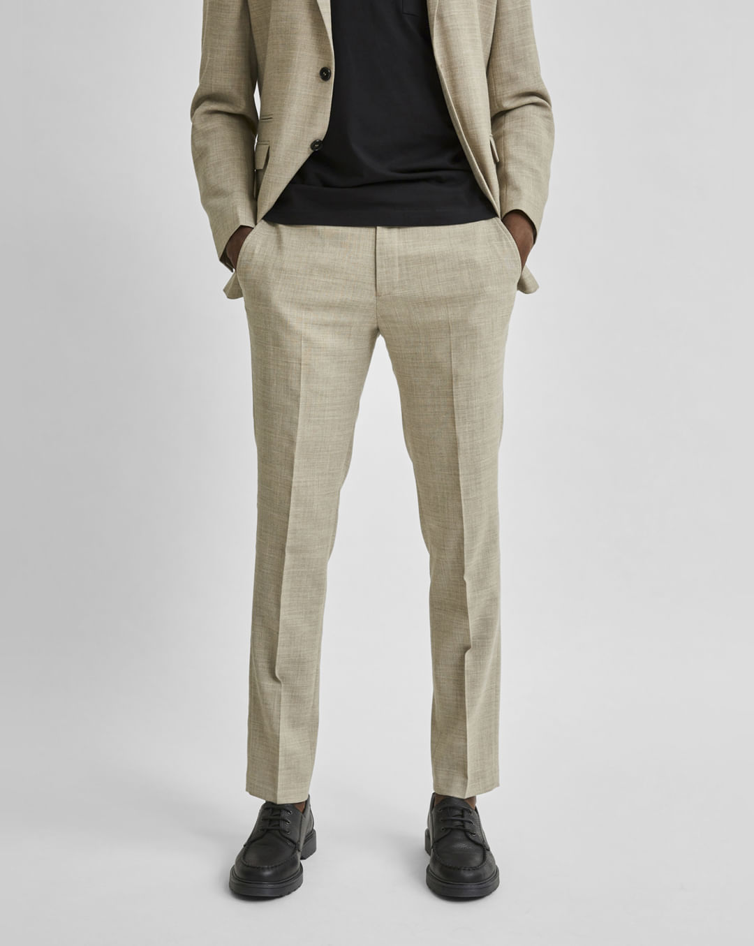 Selected Homme slim tapered suit pants in beige