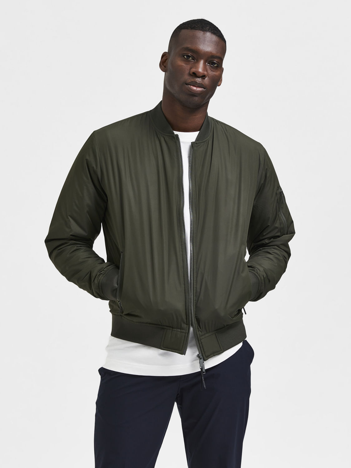 Buy Dark Green Bomber Jacket Online at SELECTED HOMME 261211001