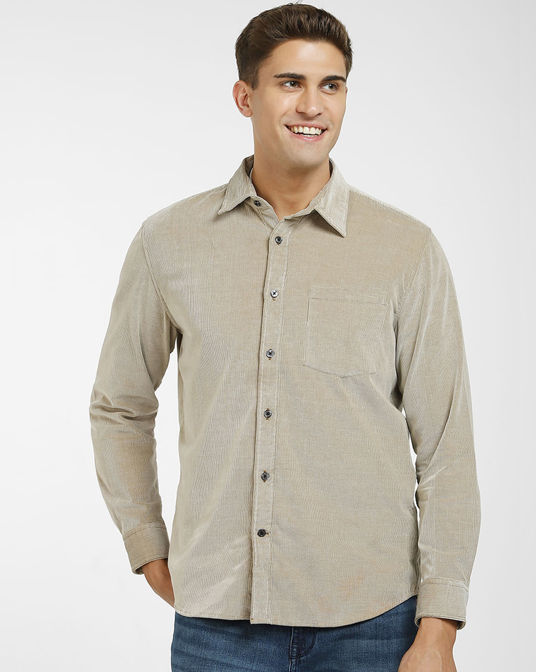 Buy Brown Corduroy Full Sleeves Shirt Online at SELECTED HOMME |256918602