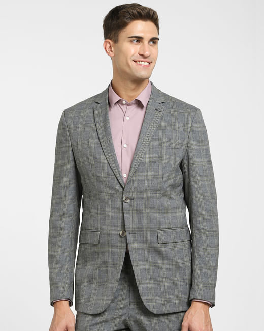 Buy Grey Check Formal Suit Blazer Online at SELECTED HOMME |261210001