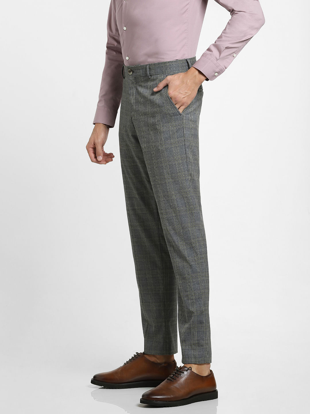Buy Burton Skinny Fit Grey Blue Pow Check Suit Trousers In Grey | 6thStreet  Bahrain