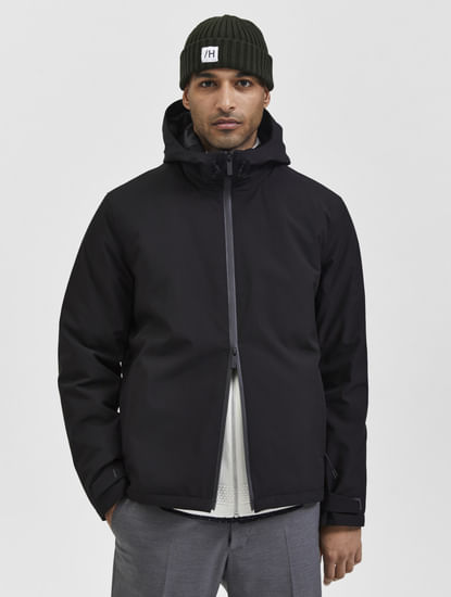 Black Padded Hood Jacket