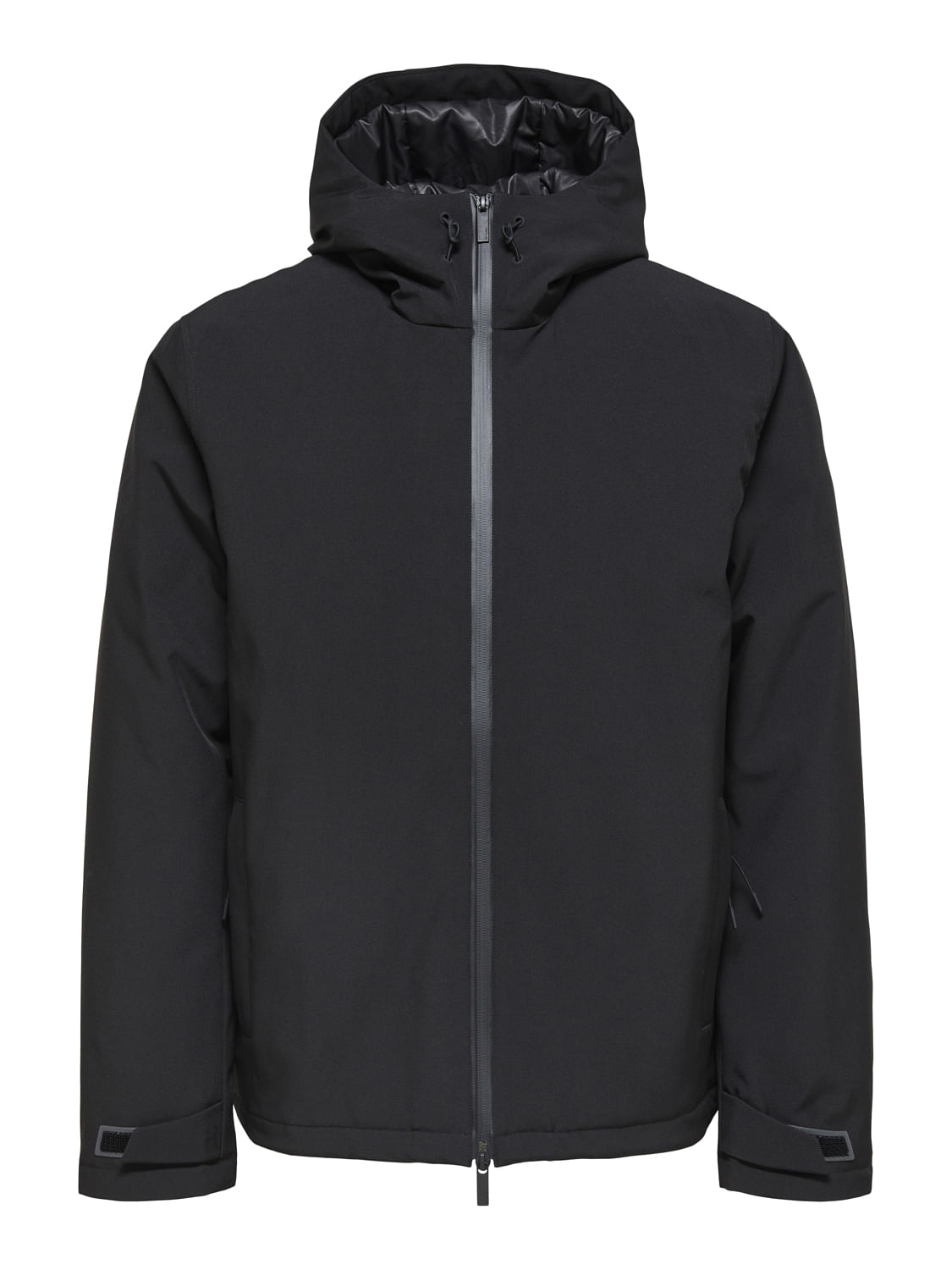 Padded hooded cheap jacket black