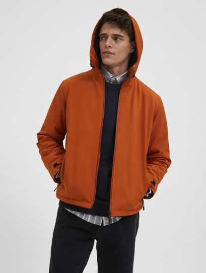 Orange Padded Hood Jacket