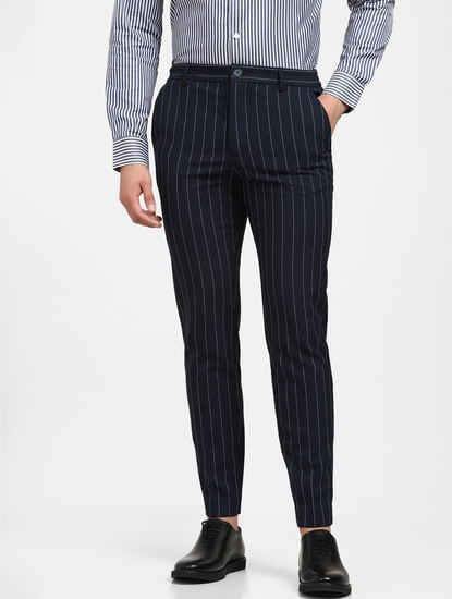 Buy Blue Trousers for Men, Navy Blue Trousers Online: SELECTED HOMME
