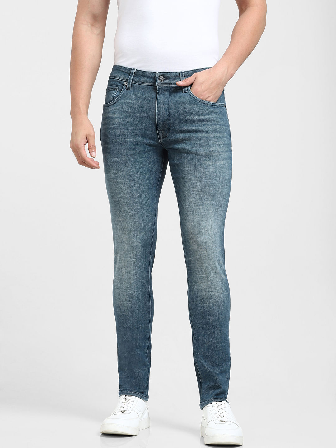 Jean slim straight clearance homme