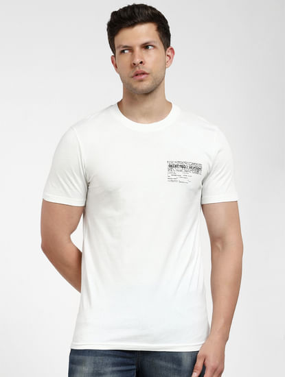 Buy White T-Shirts for Men, White Printed T-Shirt, plain white t shirt ...