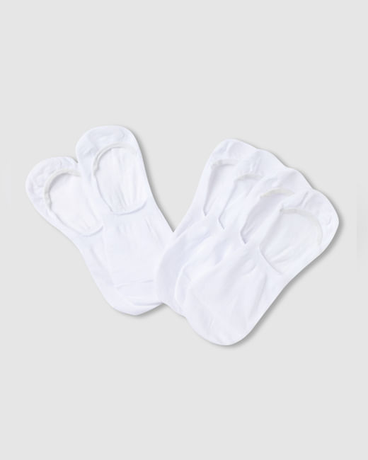 White Pack Of 3 No-Show Socks