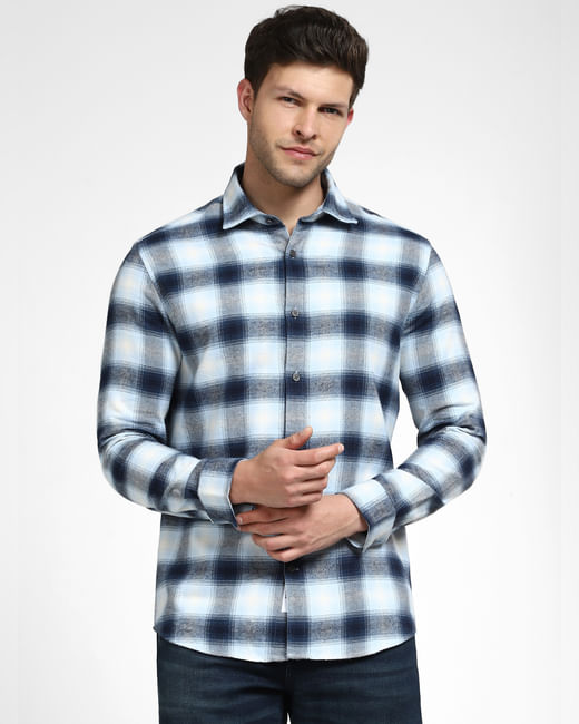 Blue & White Check Full Sleeves Shirt