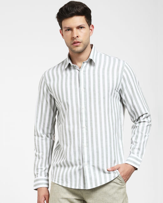 Buy Grey Striped Full Sleeves Shirt for Men at Selected Homme | 291420801