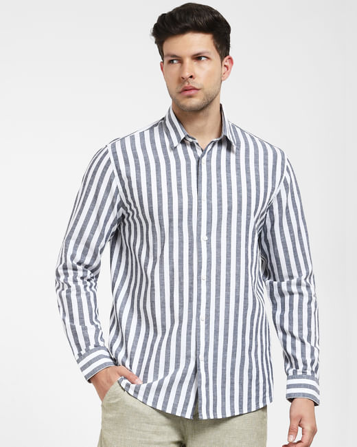 Buy Blue Striped Full Sleeves Shirt for Men at Selected Homme | 291420802