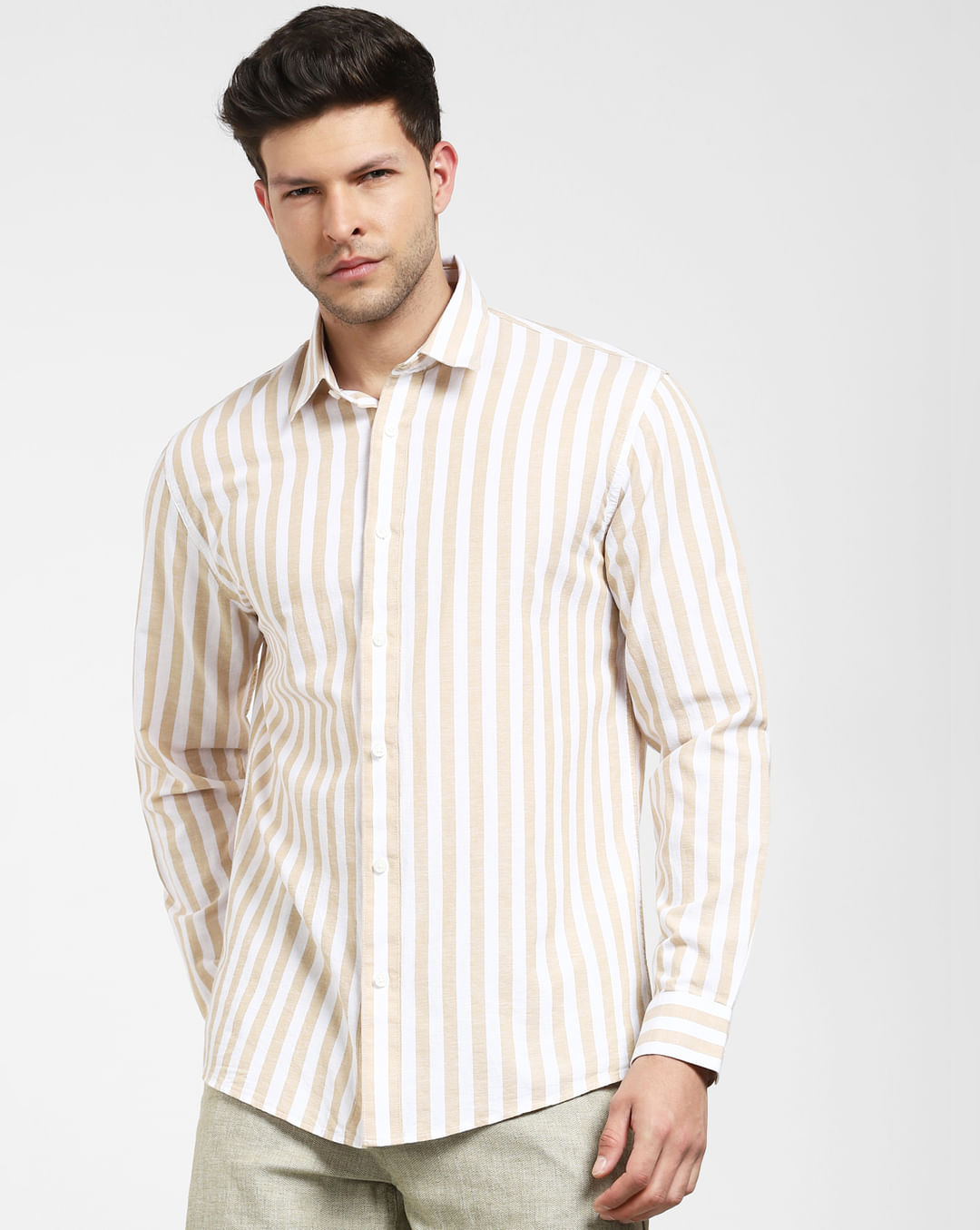 Buy Brown Striped Full Sleeves Shirt for Men at Selected Homme | 291420803