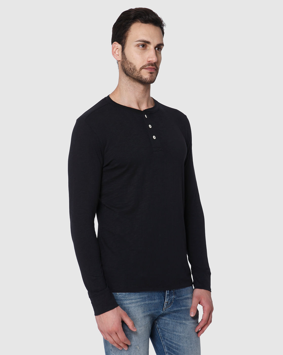 black henley t shirt