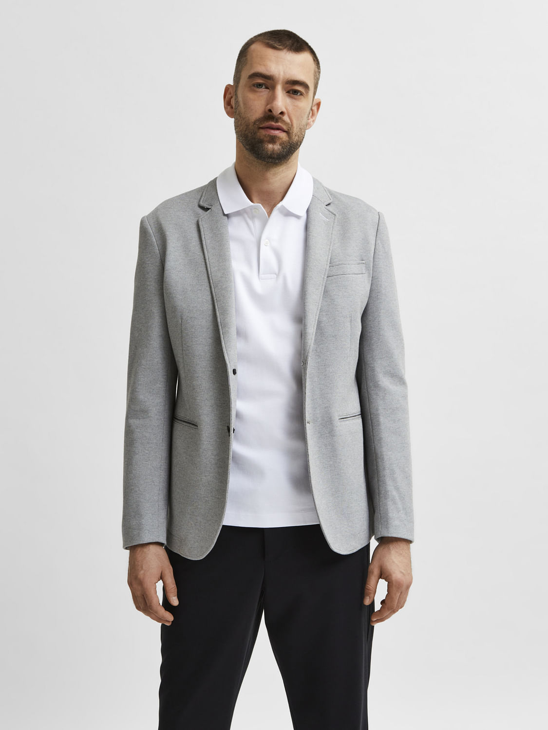 Grey blazer and on sale shirt