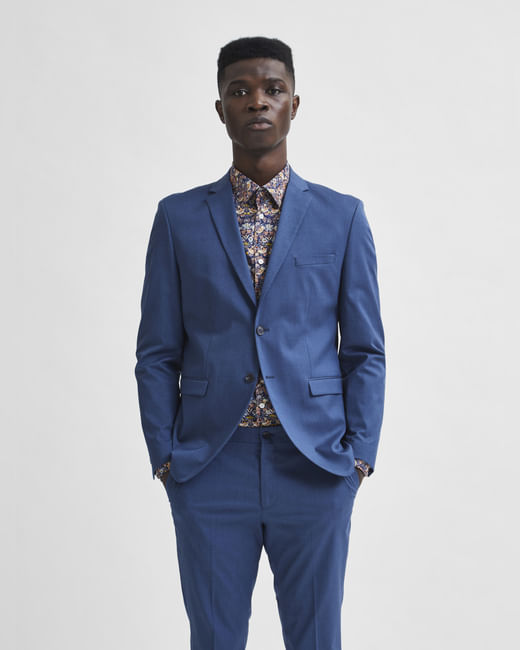 Buy Blue Solid Slim Fit Suit Blazer for Men Online at SELECTED HOMME ...