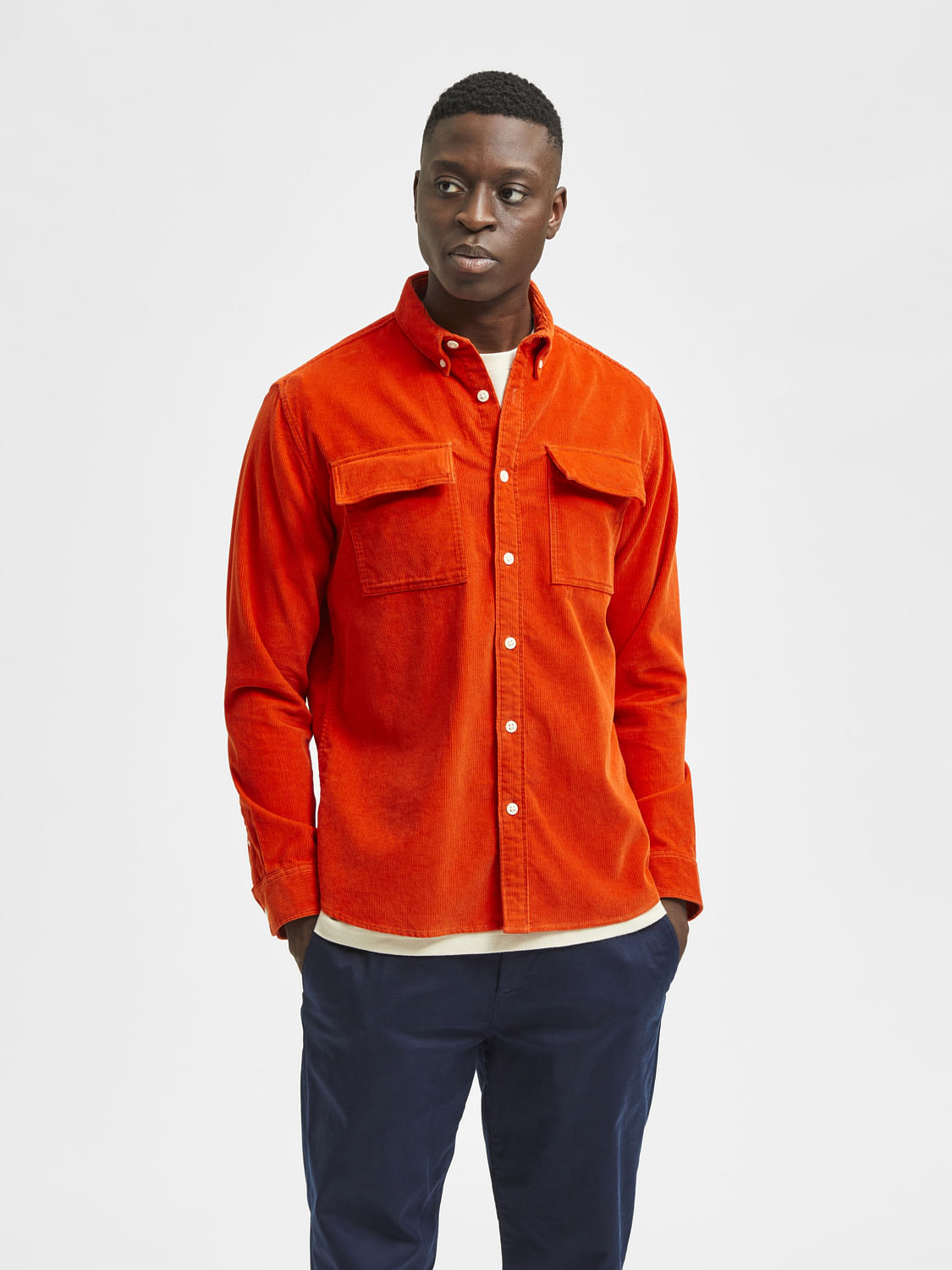 Orange corduroy deals shirt mens